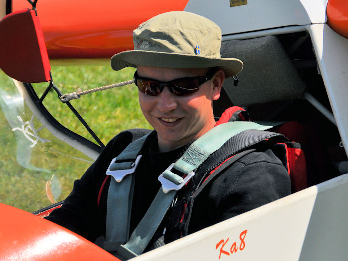 Hendrik Wenzel vor seinem Start zum 50 Kilometer Flug